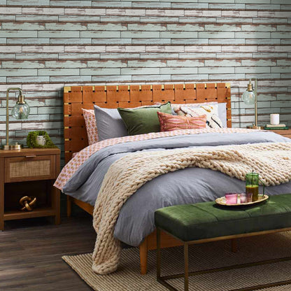 3D Wandpaneele Selbstklebend – Vintage Grün Holzoptik