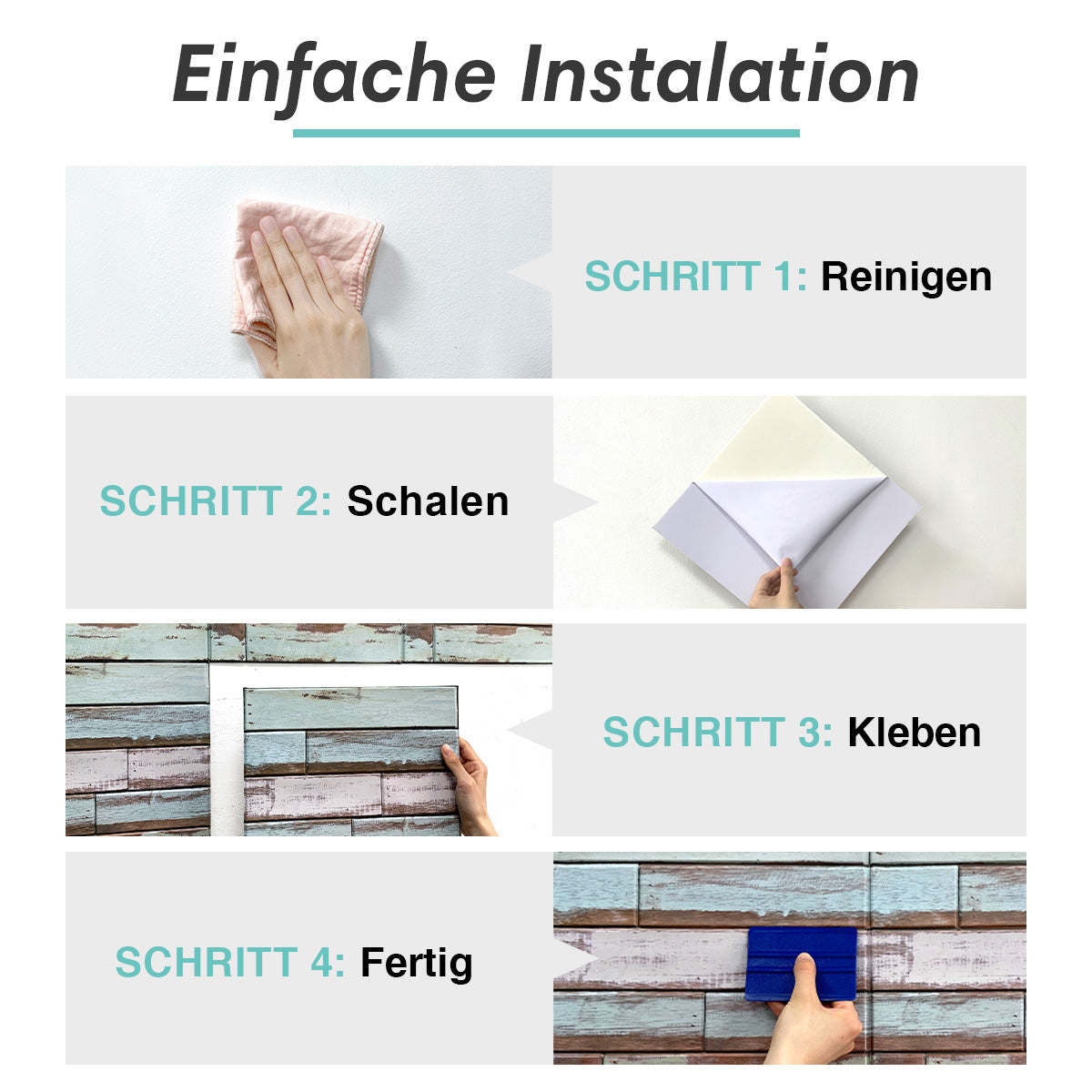 3D Wandpaneele Selbstklebend – Vintage Grün Holzoptik