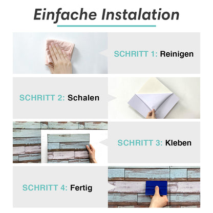 3D Wandpaneele Selbstklebend – Vintage Grün Holzoptik