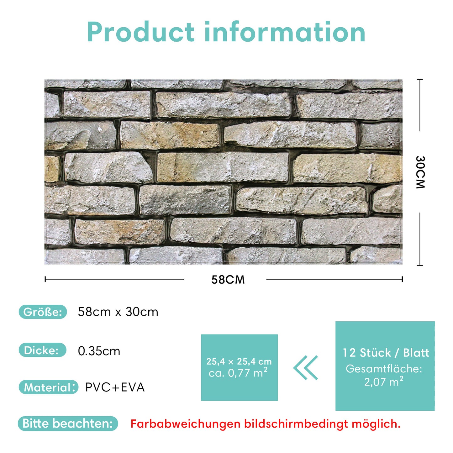 3D Wandpaneele Steinoptik Drystack Selbstklebend Großformat