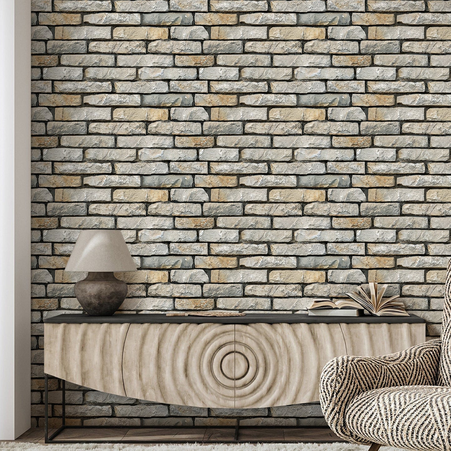 3D Wandpaneele Steinoptik Drystack Selbstklebend Großformat