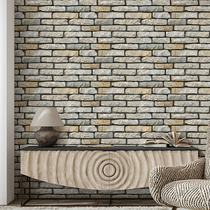 3D Wandpaneele Steinoptik Drystack Selbstklebend Großformat