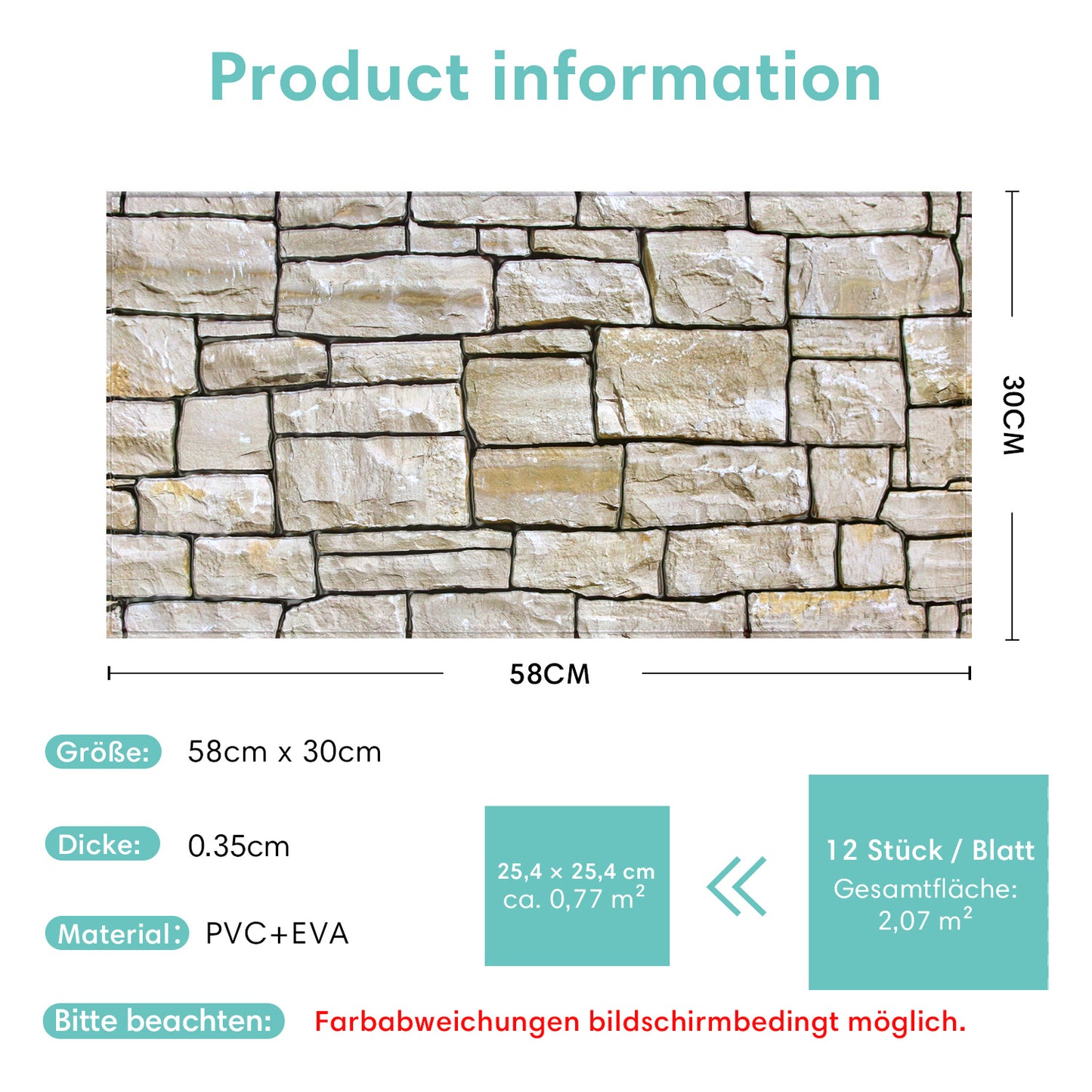 3D Wandpaneele Steinoptik Stacked Stone Selbstklebend Großformat