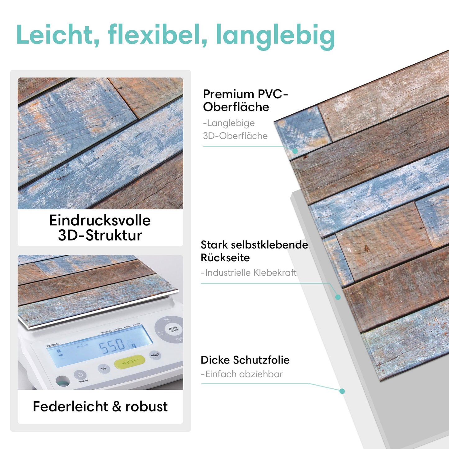 3D Wandpaneele selbstklebend Altholzoptik Rustikal