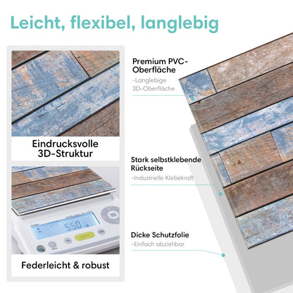 3D Wandpaneele selbstklebend Altholzoptik Rustikal