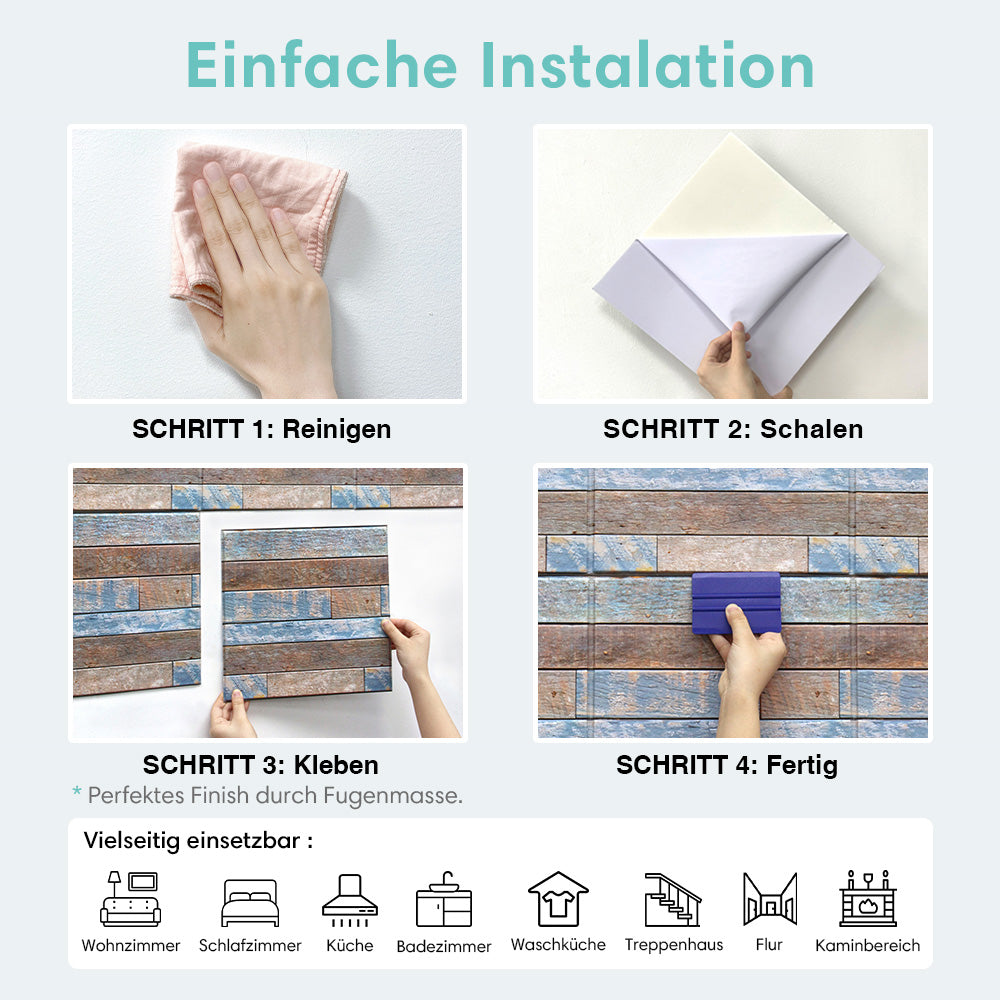 3D Wandpaneele selbstklebend Altholzoptik Rustikal