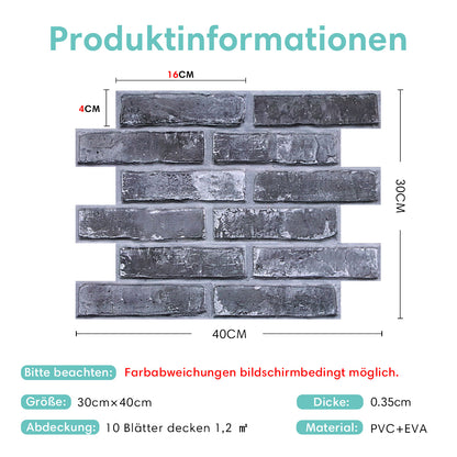 3D Wandpaneele selbstklebend Antikgrau Steinoptik