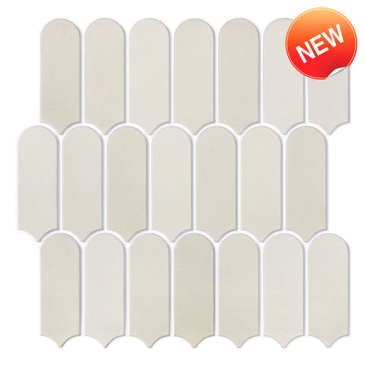 3D Wandpaneele selbstklebend Creme mit Bogen