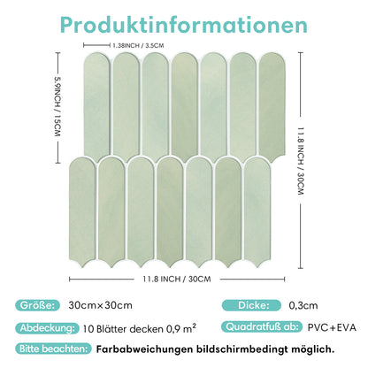 3D Wandpaneele selbstklebend Fischschuppen Hellolivgrün
