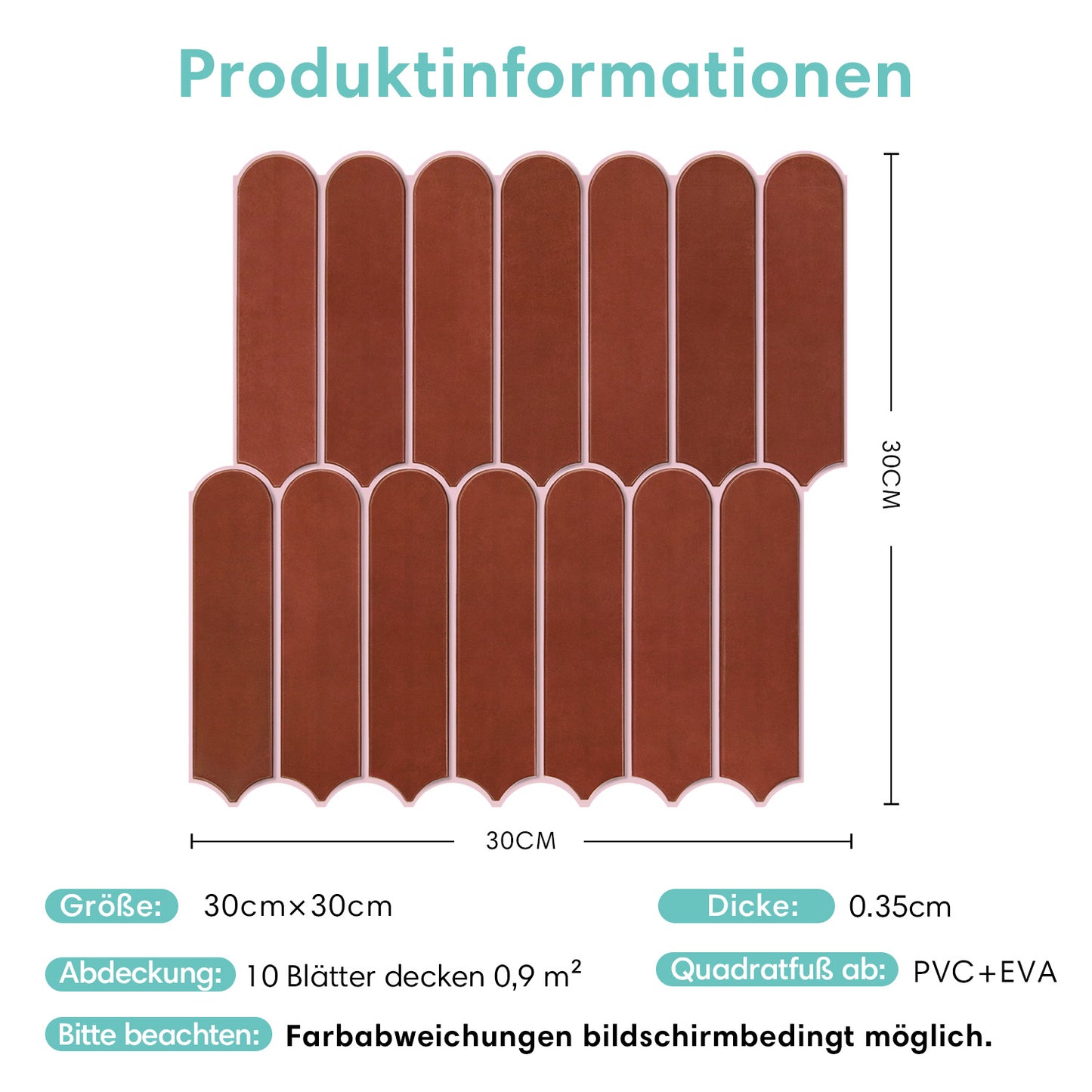 3D Wandpaneele selbstklebend Fischschuppen Rot