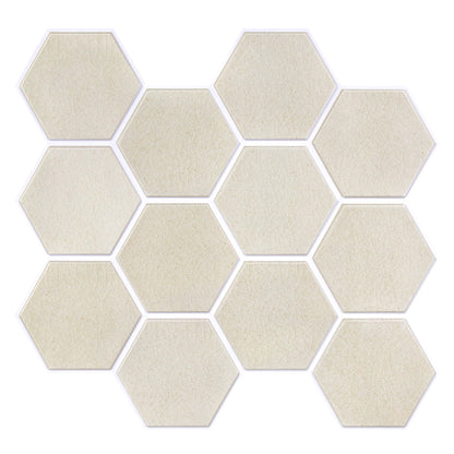 3D Wandpaneele selbstklebend Hexagon Creme