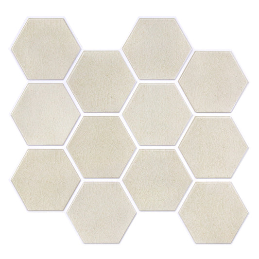 3D Wandpaneele selbstklebend Hexagon Creme
