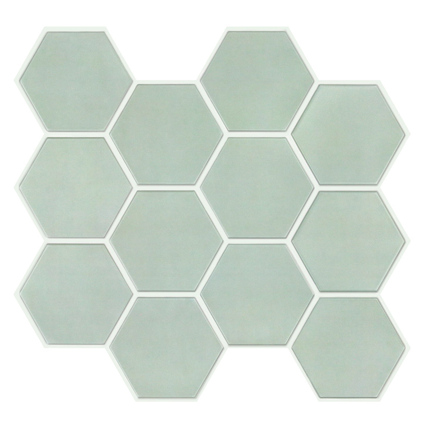 3D Wandpaneele selbstklebend Hexagon Salbeigrün