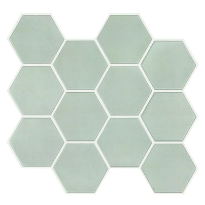 3D Wandpaneele selbstklebend Hexagon Salbeigrün