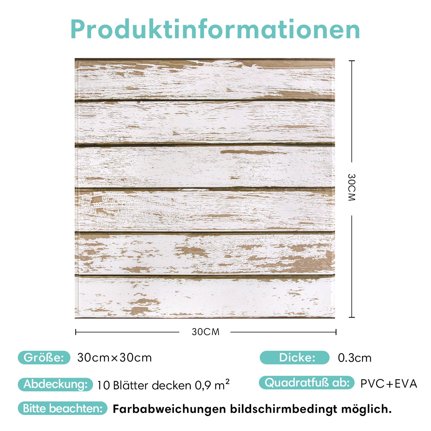 3D Wandpaneele selbstklebend Holzoptik Shabby Chic
