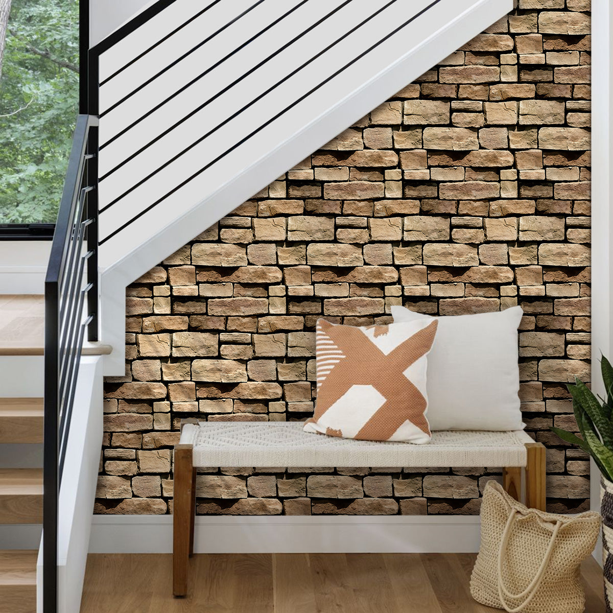 3D Wandpaneele selbstklebend Naturstein Optik Rustikal