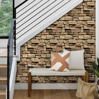 3D Wandpaneele selbstklebend Naturstein Optik Rustikal