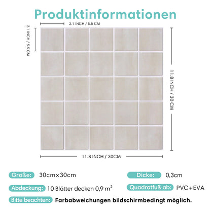 3D Wandpaneele selbstklebend Quadratisch Beige