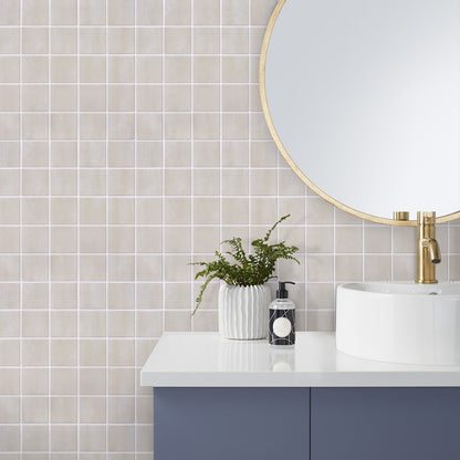 3D Wandpaneele selbstklebend Quadratisch Beige