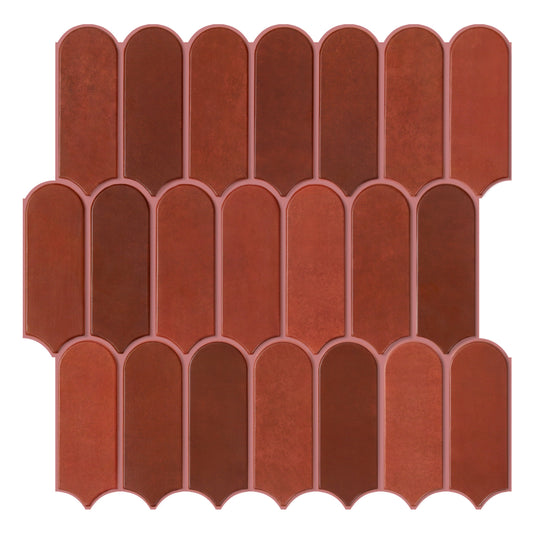 3D Wandpaneele selbstklebend Rot mit Bogen