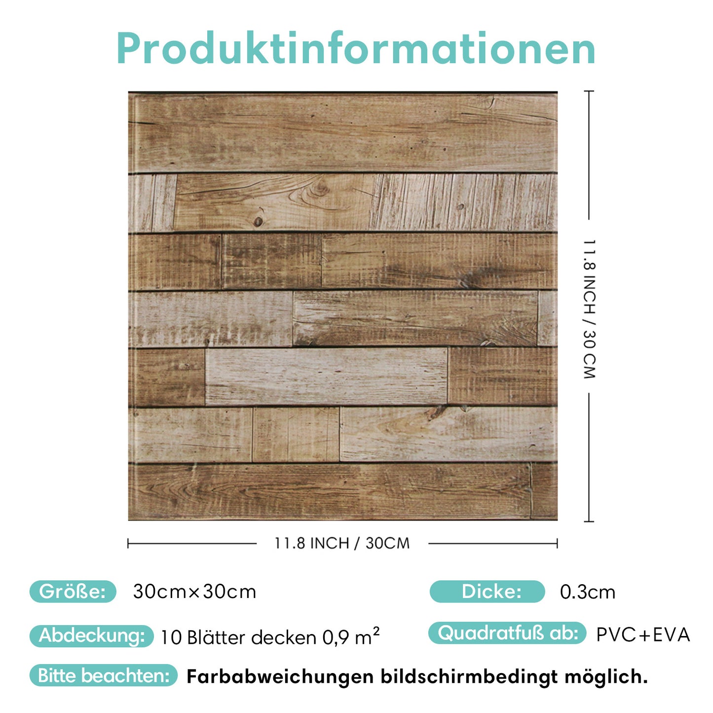 3D Wandpaneele selbstklebend Rustikales Braunes Holz Optik