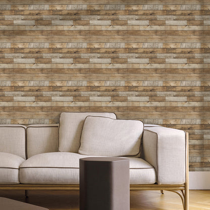 3D Wandpaneele selbstklebend Rustikales Braunes Holz Optik