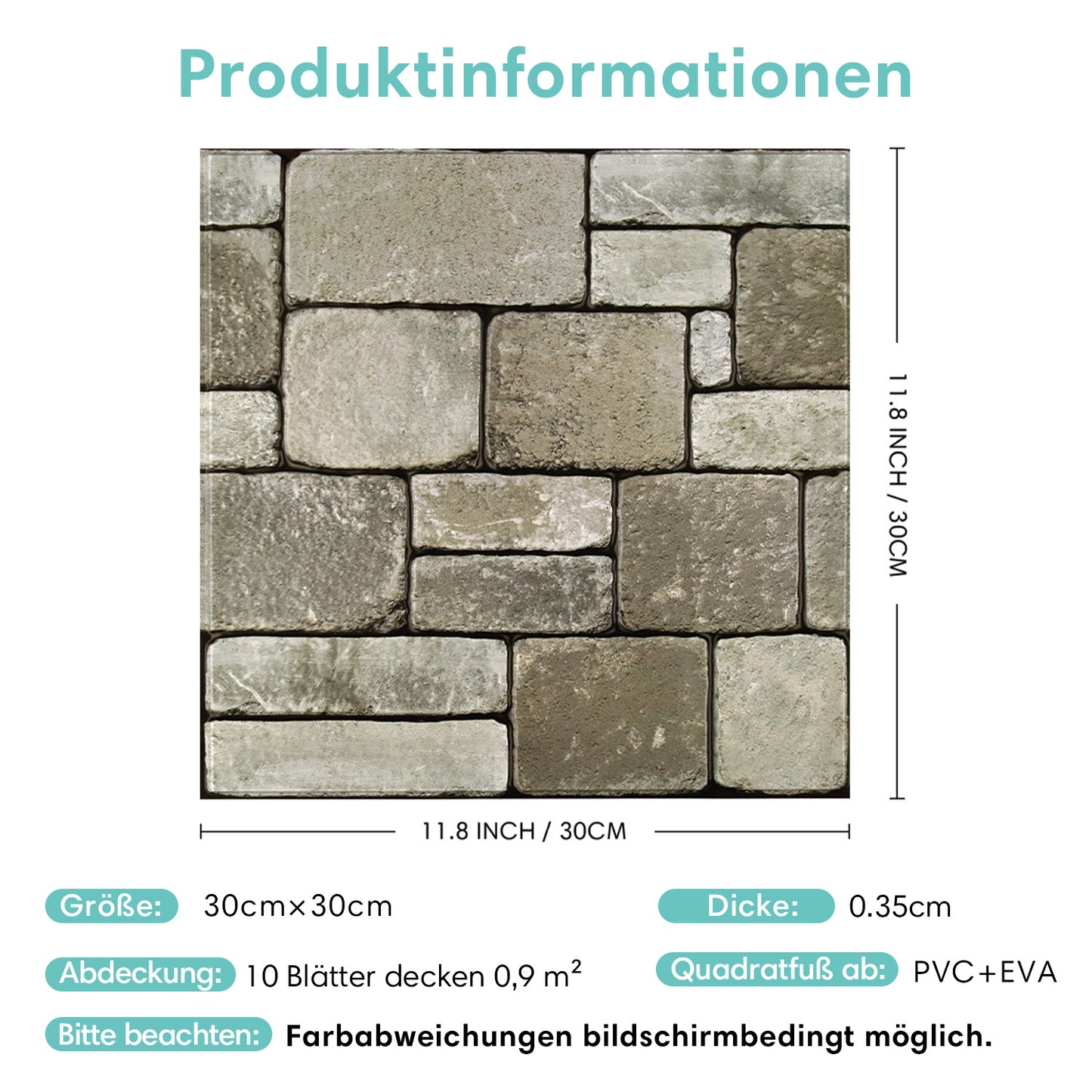 3D Wandpaneele selbstklebend Steinoptik Ashlar