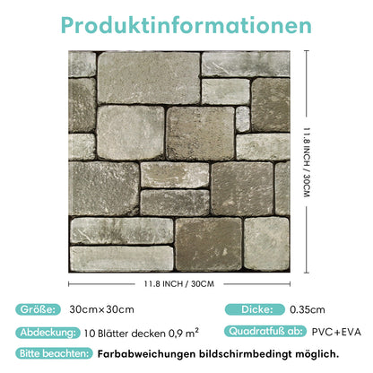3D Wandpaneele selbstklebend Steinoptik Ashlar