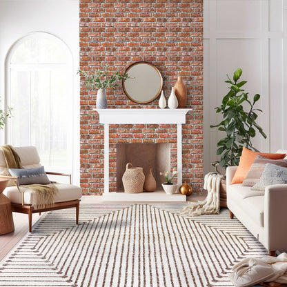 3D Wandpaneele selbstklebend Terrakotta Ziegeloptik Orange