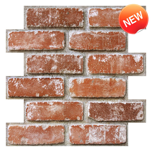 3D Wandpaneele selbstklebend Terrakotta Ziegeloptik Orange