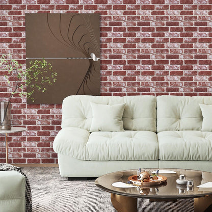 3D Wandpaneele selbstklebend Ziegeloptik Rose Weiß