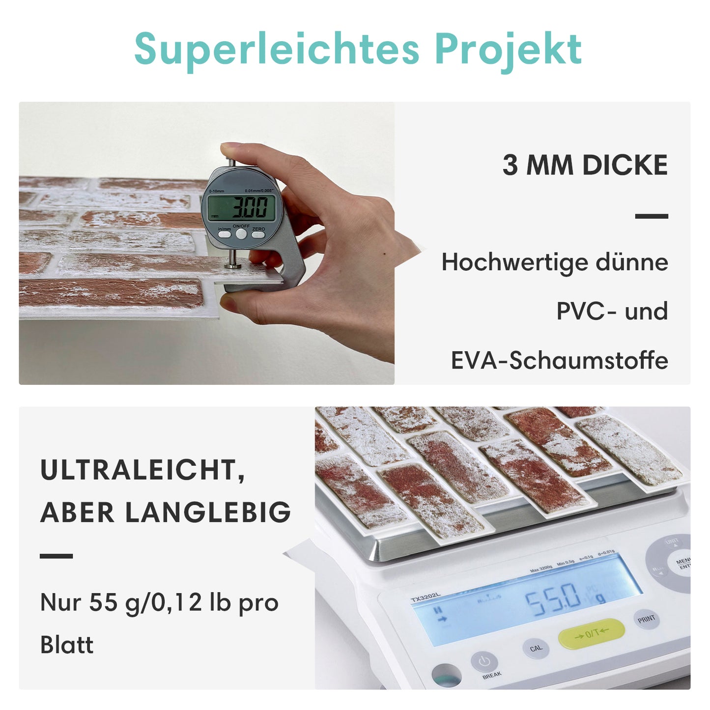 3D Wandpaneele selbstklebend – Vintage Ziegeloptik Rot Weiß Getüncht