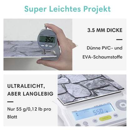 3D Wandpaneele selbstklebend in grauer Feldstein-Optik