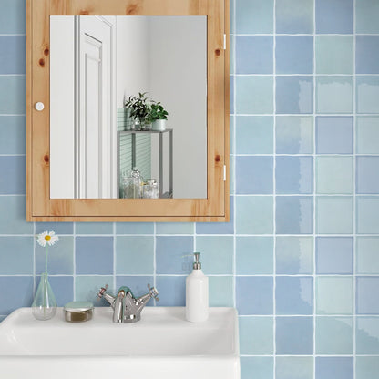 Aqua Blaue Selbstklebende Wandfliesen in Keramikoptik-Extra Dick