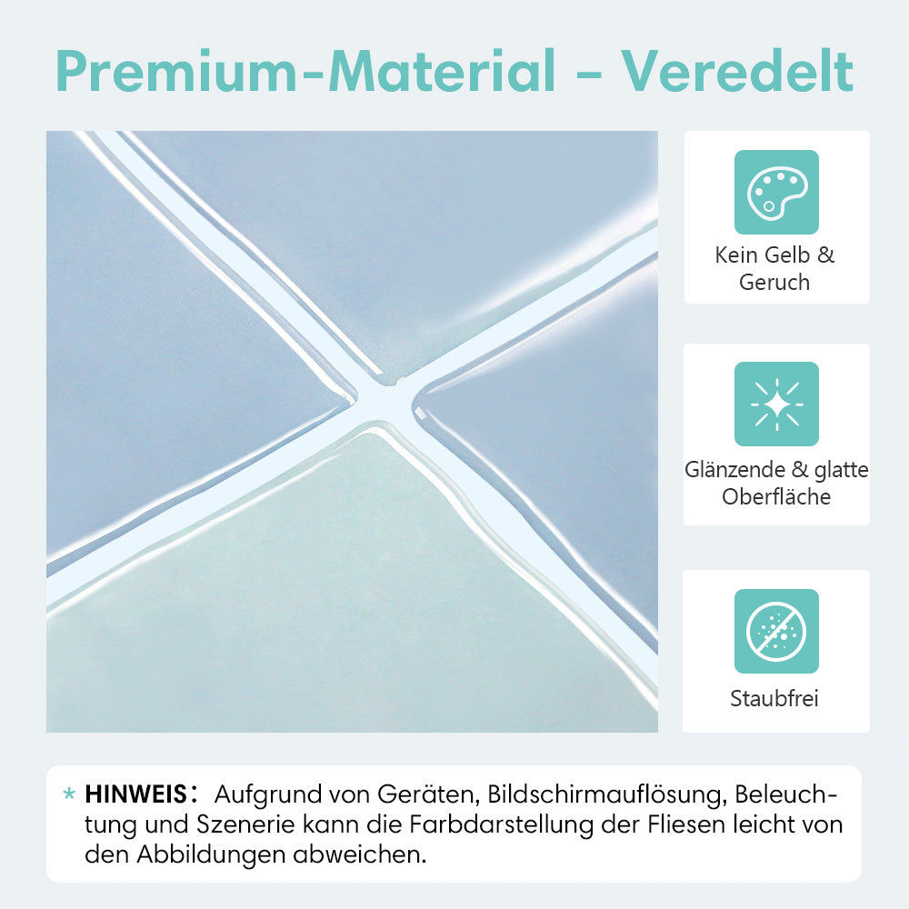 Aqua Blaue Selbstklebende Wandfliesen in Keramikoptik-Extra Dick