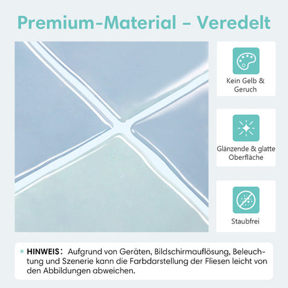 Aqua Blaue Selbstklebende Wandfliesen in Keramikoptik-Extra Dick
