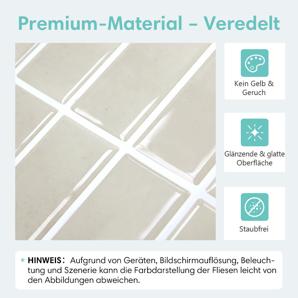 Cremebeige Selbstklebende Wandfliesen im Linear-Design