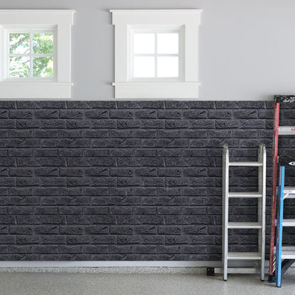 3D Wandpaneele selbstklebend Schwarze Ziegeloptik
