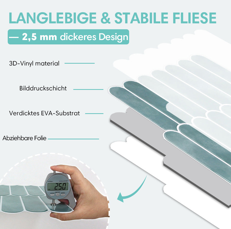 Fischschuppen Wandfliesen Selbstklebend – Ocean Mist Extra Dick
