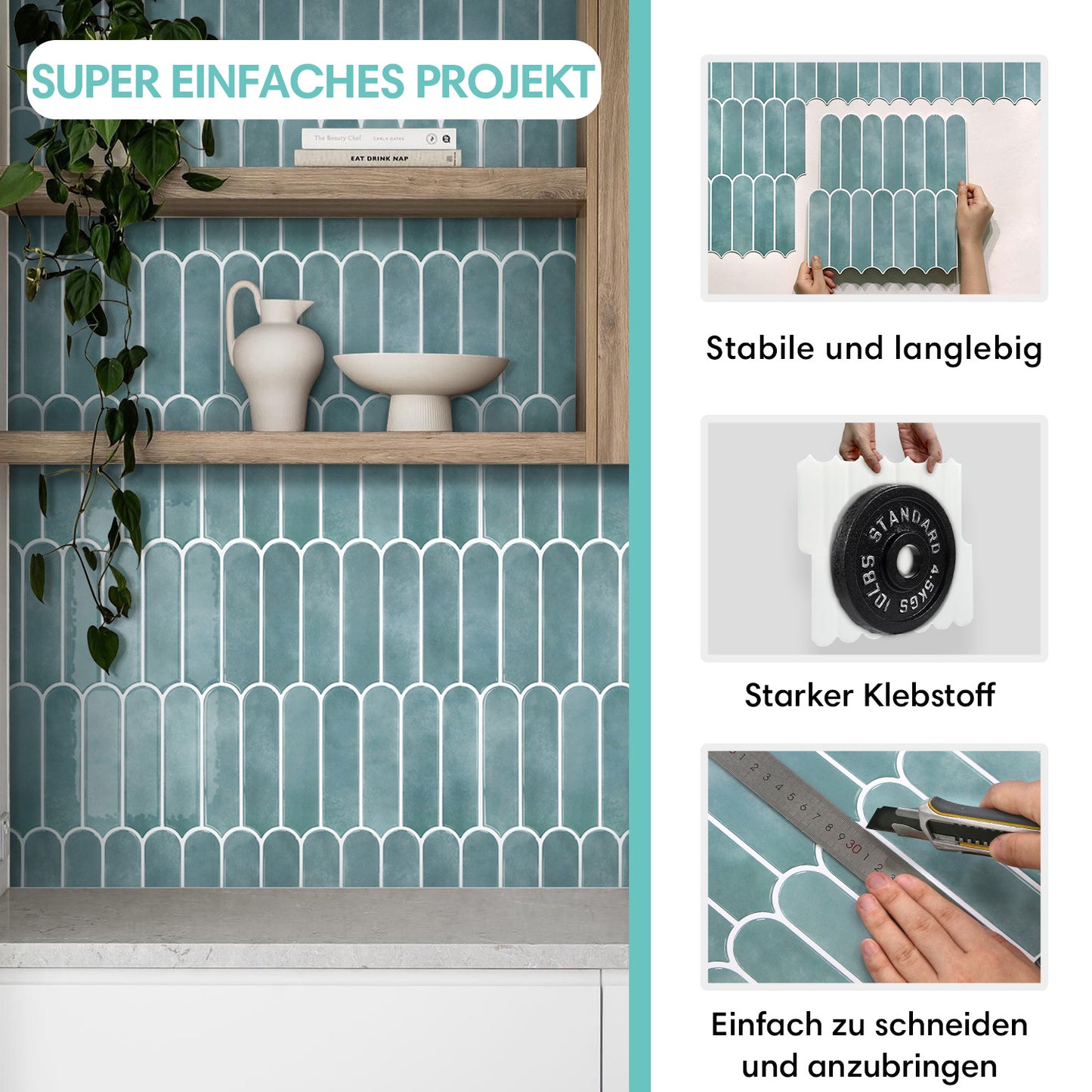 Fischschuppen Wandfliesen Selbstklebend – Ocean Mist Extra Dick