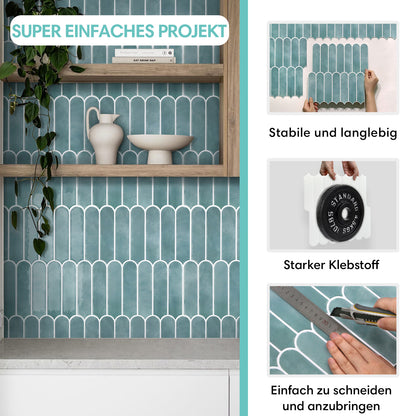 Fischschuppen Wandfliesen Selbstklebend – Ocean Mist Extra Dick