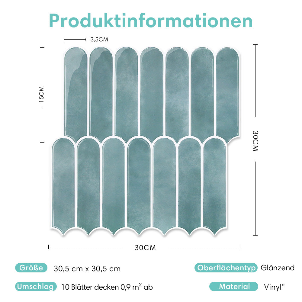 Fischschuppen Wandfliesen Selbstklebend – Ocean Mist Extra Dick