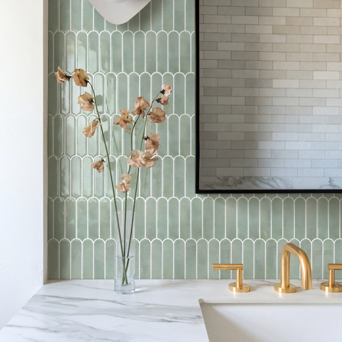 Fischschuppen Wandfliesen Selbstklebend – Sea Mist Grün Extra Dick