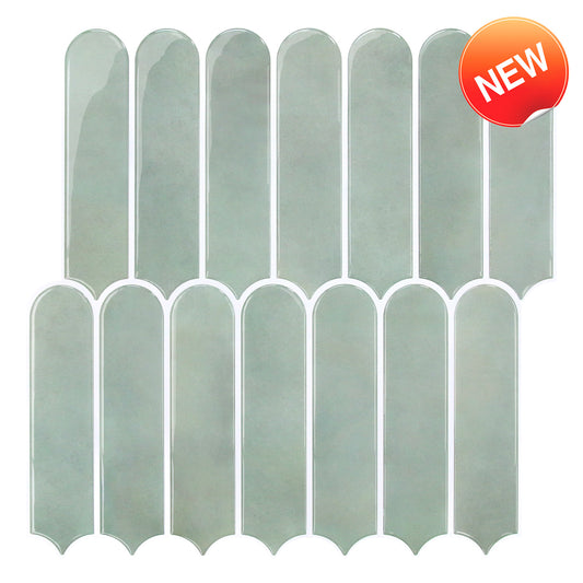 Fischschuppen Wandfliesen Selbstklebend – Sea Mist Grün Extra Dick