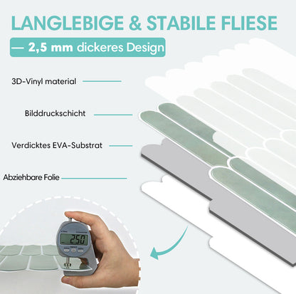 Fischschuppen Wandfliesen Selbstklebend – Sea Mist Grün Extra Dick