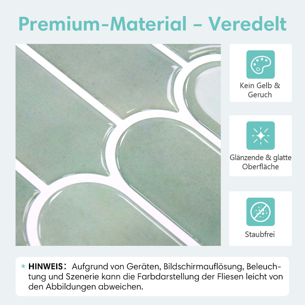 Fischschuppen Wandfliesen Selbstklebend – Sea Mist Grün Extra Dick