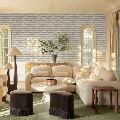 Selbstklebende 3D Wandpaneele – Beige Ziegeloptik