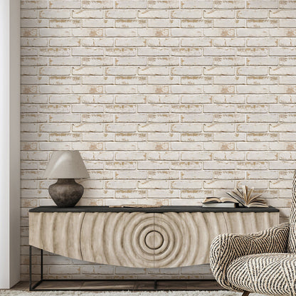 Selbstklebende 3D Wandpaneele – Beige Ziegeloptik