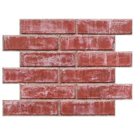 Selbstklebende 3D Wandpaneele – Rosérot Gekalkte Ziegeloptik