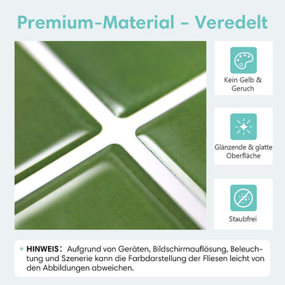 Selbstklebende Wandfliesen aus grünem Quadrat – Dickere Ausführung